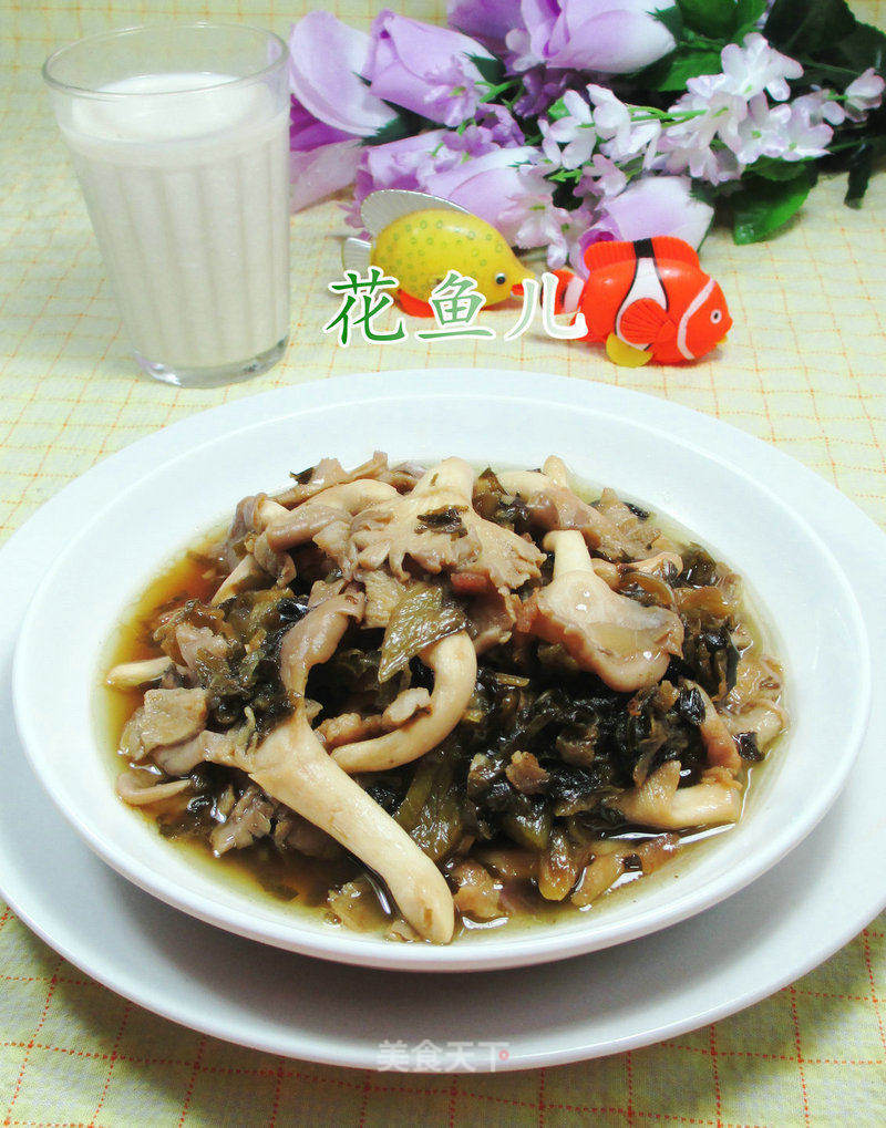 肉絲酸菜炒秀珍菇的做法