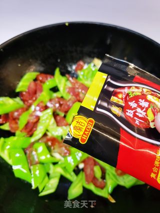 豉香青椒炒臘腸的做法步驟：6