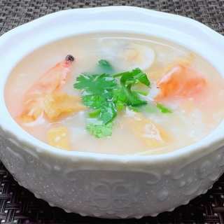 鮮蝦白貝粥