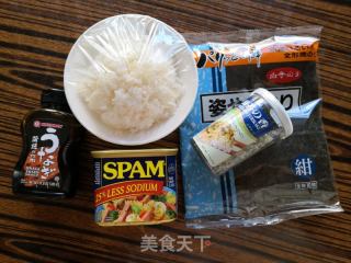 午餐肉飯團的做法步驟：1