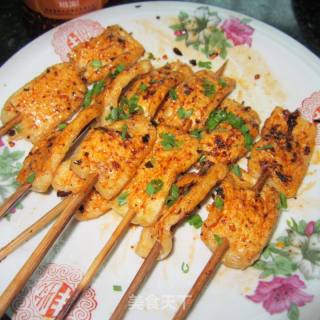 孩子們喜歡的----口口香豆腐串----微波爐美食的做法步驟：3
