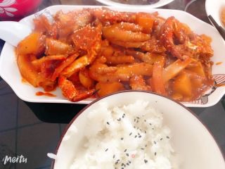 吮指菜品之韓式蟹肉煲的做法步驟：5