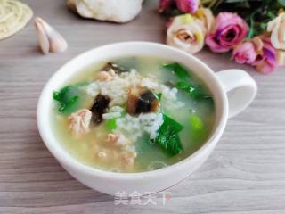 皮蛋瘦肉青菜粥的做法步驟：9