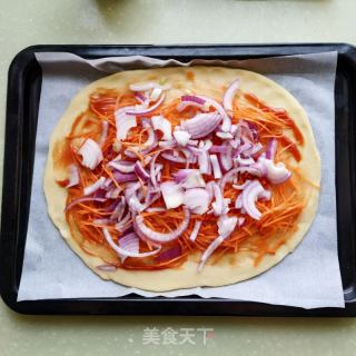 火腿蔬菜披薩的做法步驟：13