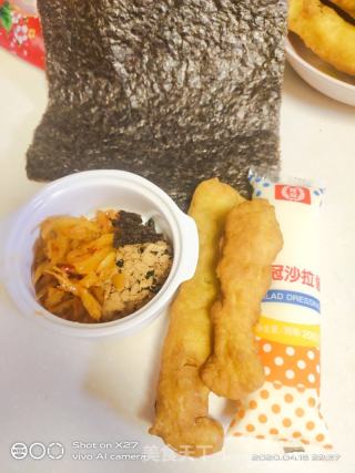 油條榨菜壽司的做法步驟：1