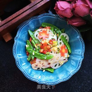 藕片拌荷蘭豆的做法步驟：11
