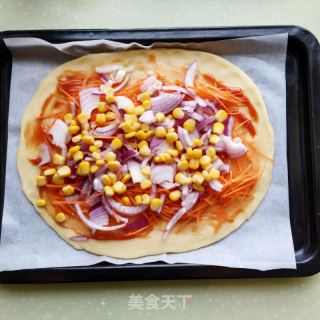 火腿蔬菜披薩的做法步驟：14