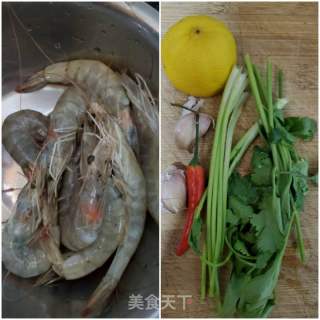 泰式檸檬蝦的做法步驟：1
