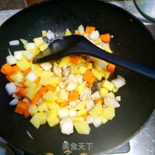 咖喱雞腿蓋飯的做法步驟：4