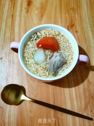 骨頭湯泡炒米的做法步驟：8