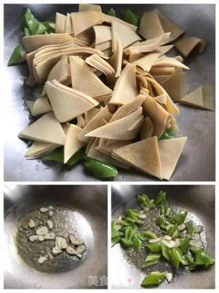 尖椒炒豆片兒的做法步驟：3