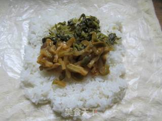 咸菜榨菜絲粢飯團的做法步驟：7