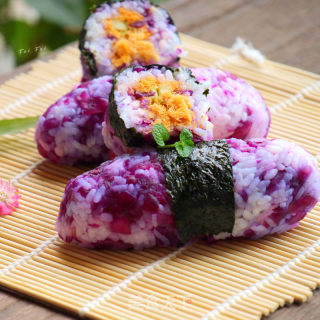 紫甘藍飯團的做法步驟：10