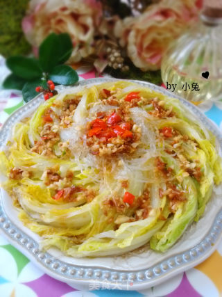蒜蓉粉絲娃娃菜—白菜做出海鮮味的做法步驟：8