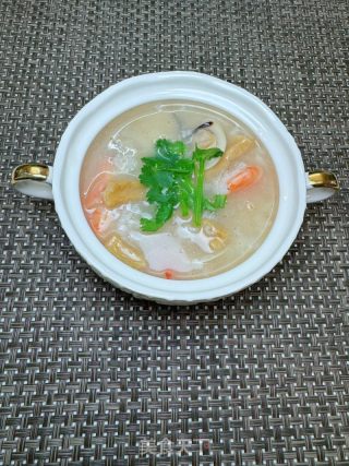 鮮蝦白貝粥的做法步驟：16