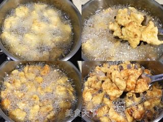 韓國街頭小吃-又甜又辣的裹醬炸雞塊的做法步驟：5