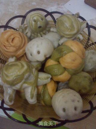 花樣蔬菜饅頭和豆沙包的做法步驟：4