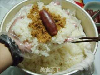 香腸肉松粢飯的做法步驟：5