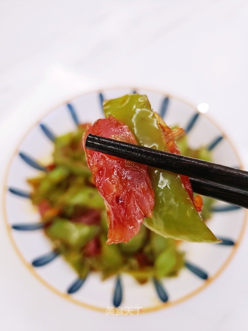 豉香青椒炒臘腸的做法