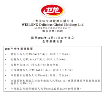 衛(wèi)龍美味2024年報(bào)：多品類矩陣共拓增長動能